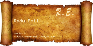 Radu Emil névjegykártya