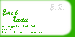 emil radu business card